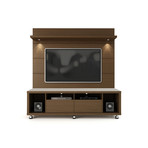 Cabrini TV Stand + 1.8 Floating Wall TV Panel + Led Lights (Black)