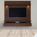 Cabrini 2.2 Floating Wall Theater Entertainment Center (Nut Brown)