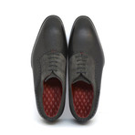 Jean Pierre III French Pebble Grain Calfskin // Black + Grey (UK: 6.5)