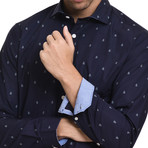 Christian Casual Button-Up // Navy (L)