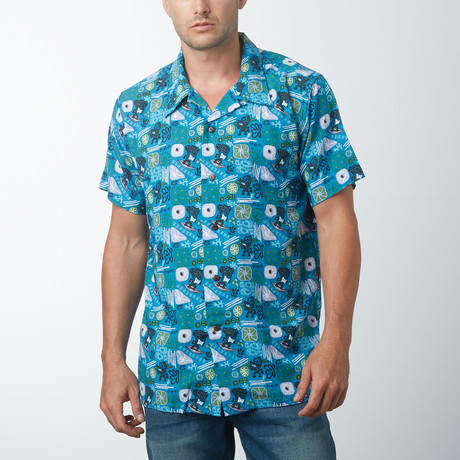 Maddox Retro Hawaiian Shirt // Blue (S)