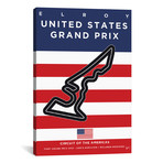 F1 America's Race Track Minimal Poster // Chungkong (12"W x 18"H x 0.75"D)