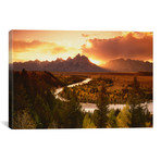 Sunset Over Teton Range With Snake River In The Foreground, Grand Teton National Park, Wyoming, USA // Adam Jones (26"W x 18"H x 0.75"D)