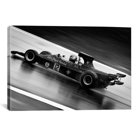 F1 Wet Track Grayscale // Unknown Artist (26"W x 18"H x 0.75"D)