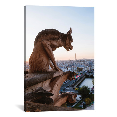 Gargoyle On Notre Dame Cathedral, Paris // Matteo Colombo (26"W x 18"H x 0.75"D)