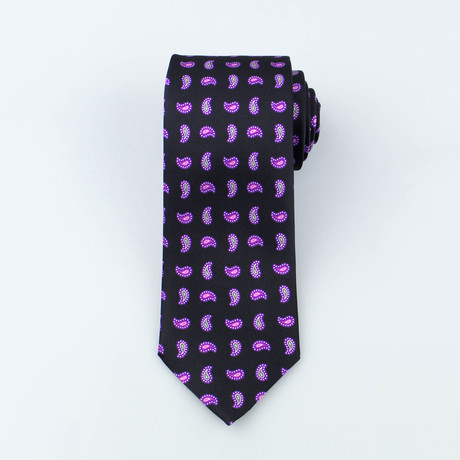 Miah Silk Tie // Black + Purple