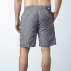 Washington 8" Boardshort // Charcoal + Aqua (28)