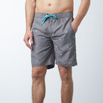 Washington 8" Boardshort // Charcoal + Aqua (28)