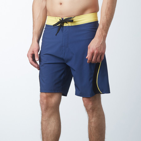 Leo Carillo Boardshorts // Navy + Chartreuse (30)