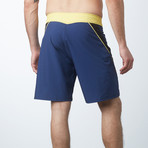 Leo Carillo Boardshorts // Navy + Chartreuse (34)