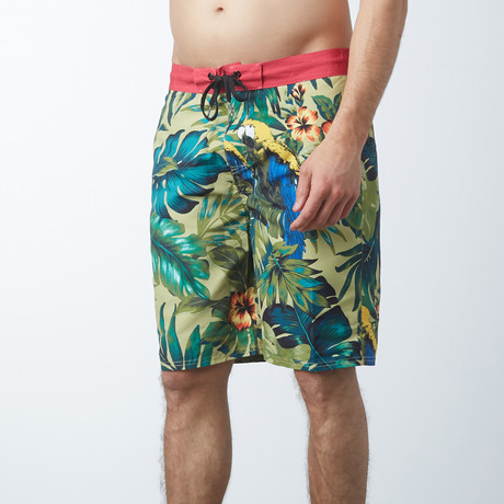 E Boardshort with back Zip Pocket // Yellow Multi (S)