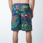 E Boardshort with back Zip Pocket // Red Multi (L)