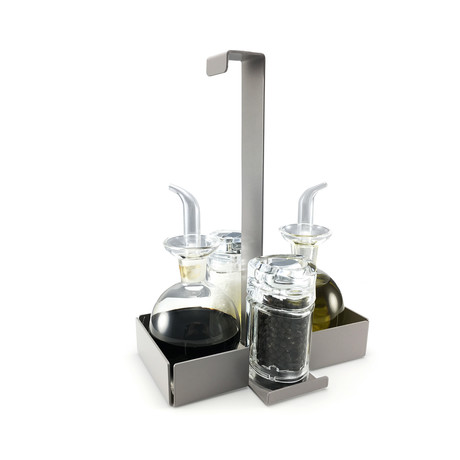 Juta Matte Dove Gray Oil + Vinegar Cruet Set