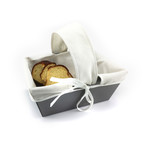 Juta Matte Dove Gray Bread Basket