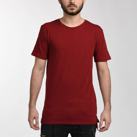 Elongated T-Shirt // Burgundy (Small)