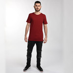 Elongated T-Shirt // Burgundy (Small)