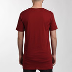 Elongated T-Shirt // Burgundy (Small)