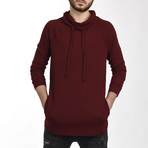 Cowl Neck Sweatshirt // Burgundy (Small)