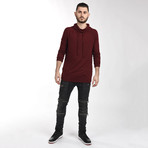 Cowl Neck Sweatshirt // Burgundy (Small)