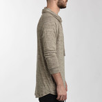 Cowl Neck Sweatshirt // Tan (Small)