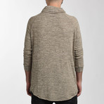 Cowl Neck Sweatshirt // Tan (Small)