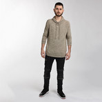 Cowl Neck Sweatshirt // Tan (Small)