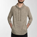 Cowl Neck Sweatshirt // Tan (Small)