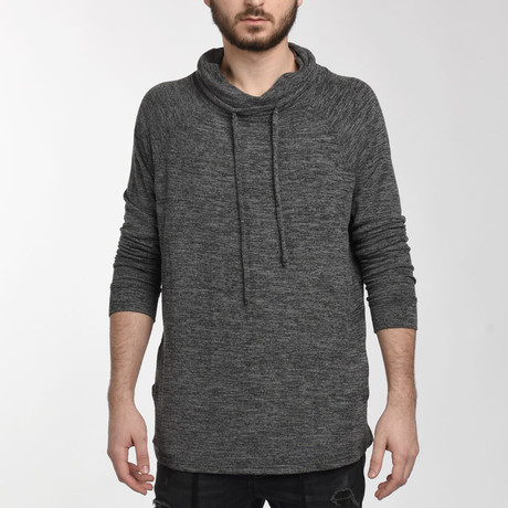 Cowl Neck Sweatshirt // Charcoal (Small)