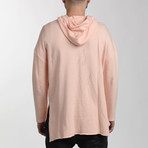 Oversized Distressed Hoodie // Dust Rose (Small)