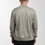 Suede Grey Bomber Jacket (Small)