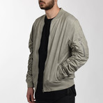 Suede Grey Bomber Jacket (Small)