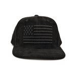 American Flag Suede Snapback (Black Suede)