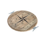 Coastal 18" Round Lazy Susan + Compass Rose Image & Cleats