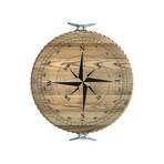 Coastal 18" Round Lazy Susan + Compass Rose Image & Cleats