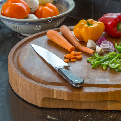 18" Round Cherry End Grain Cutting Board