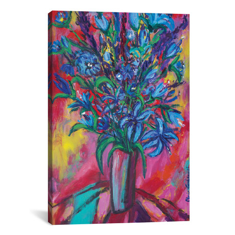 Blue Flowers // Peris Corbonell (26"W x 18"H x 0.75"D)