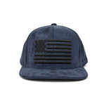 American Flag Suede Snapback (Black Suede)