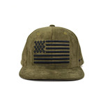 American Flag Suede Snapback (Black Suede)