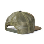 Genuine Leather Patch Trucker Snapback (Camo)