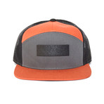 Genuine Leather Patch Trucker Snapback (Camo)