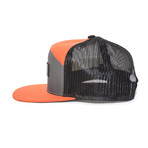 Genuine Leather Patch Trucker Snapback (Camo)