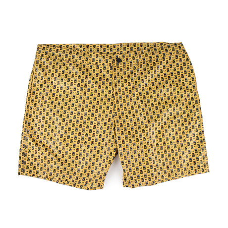 Fendi Monster Print Board Shorts // Yellow (30)