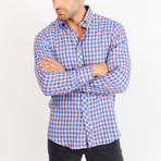 Button-Up Shirt // Checkered // Pink + Blue (M)