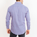Button-Up Shirt // Checkered // Pink + Blue (M)