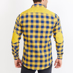 Button-Up Shirt // Plaid Check // Yellow + Blue (XL)