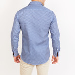 Button-Up Shirt // Navy + White (L)