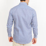 Button-Up Shirt // White + Navy (L)