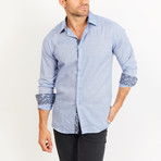 Button-Up Shirt // Blue + White Spot (L)