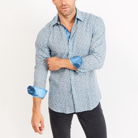 Button-Up Shirt // Two Tone Blue (S)