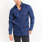 Button-Up Shirt // Navy + Black (2XL)